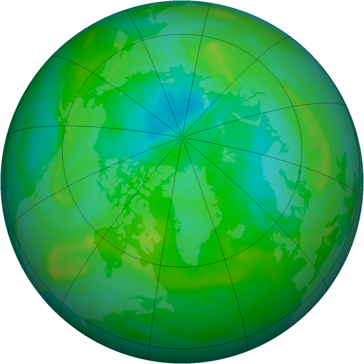 Arctic ozone map for 19 August 2015